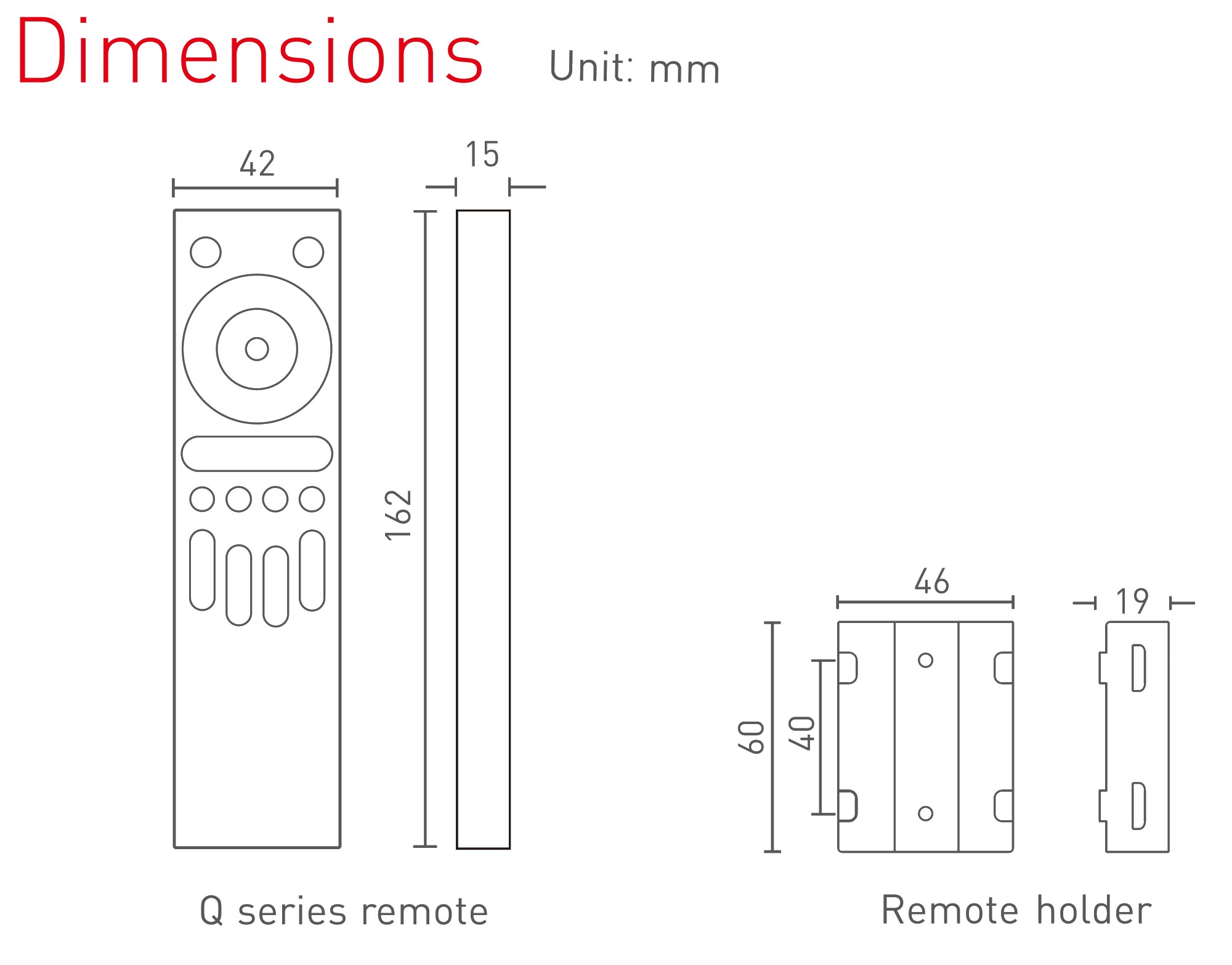 RF 2.4GHz Dimming Touch remote control Q1, 4 Zones control, AAA battery × 2 power supply, 30-50m range. Q1  LTECH Remote Control
